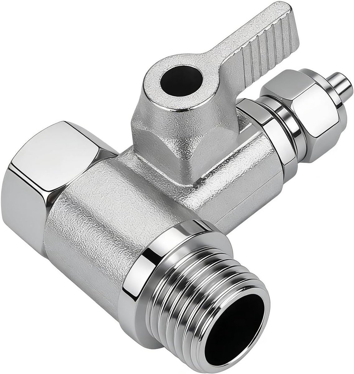 3 weg kraan - Messing - 3/8 x 3/8 x 1/4 inch - T-adapter met dubbele uitgang en onafhankelijke kleppen - Voor waterinstallatie