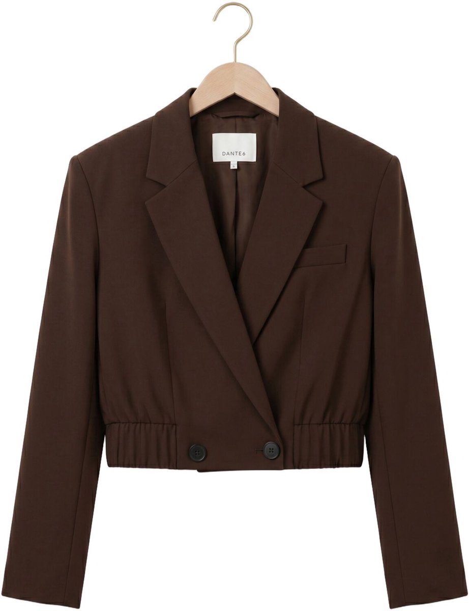 DANTE6 Reilley Cropped Blazer-jacket Blazers Dames - Bruin - Maat 34