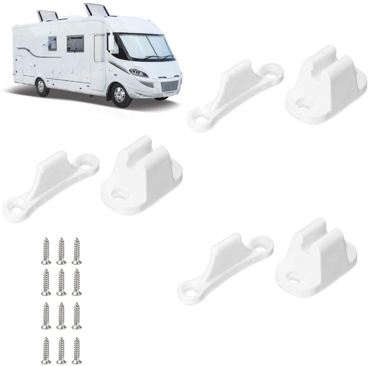Elzusha - Caravan deurstopper - 3 stuks kunststof wit