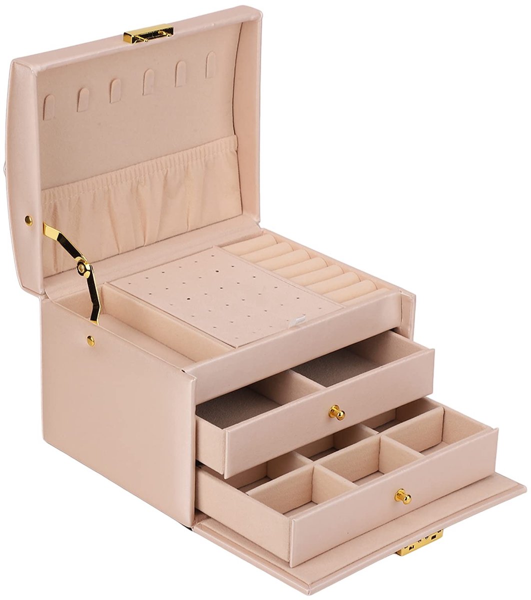 Elzusha - Sieraden Organizer Box - 3 Laags - Roze