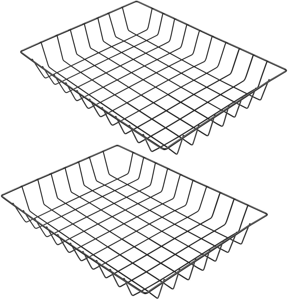 Elzusha - Tapered Large Desk Basket - Open Top Opbergmand voor A4 en Magazine - Zwart