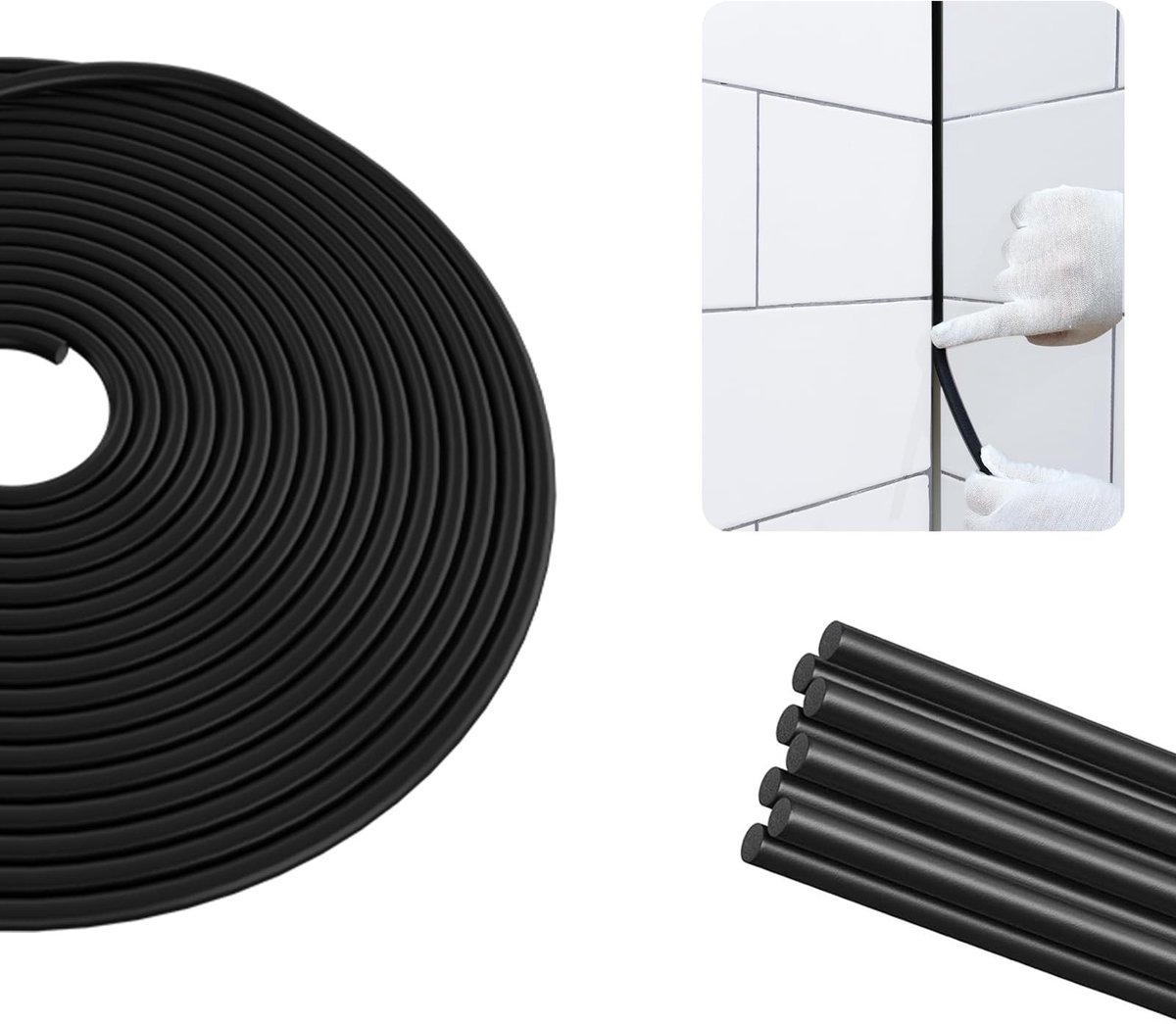 Elzusha - Ronde Rubber Foam Dichting - Weerbestendig voor Doe-Het-Zelf Toepassingen