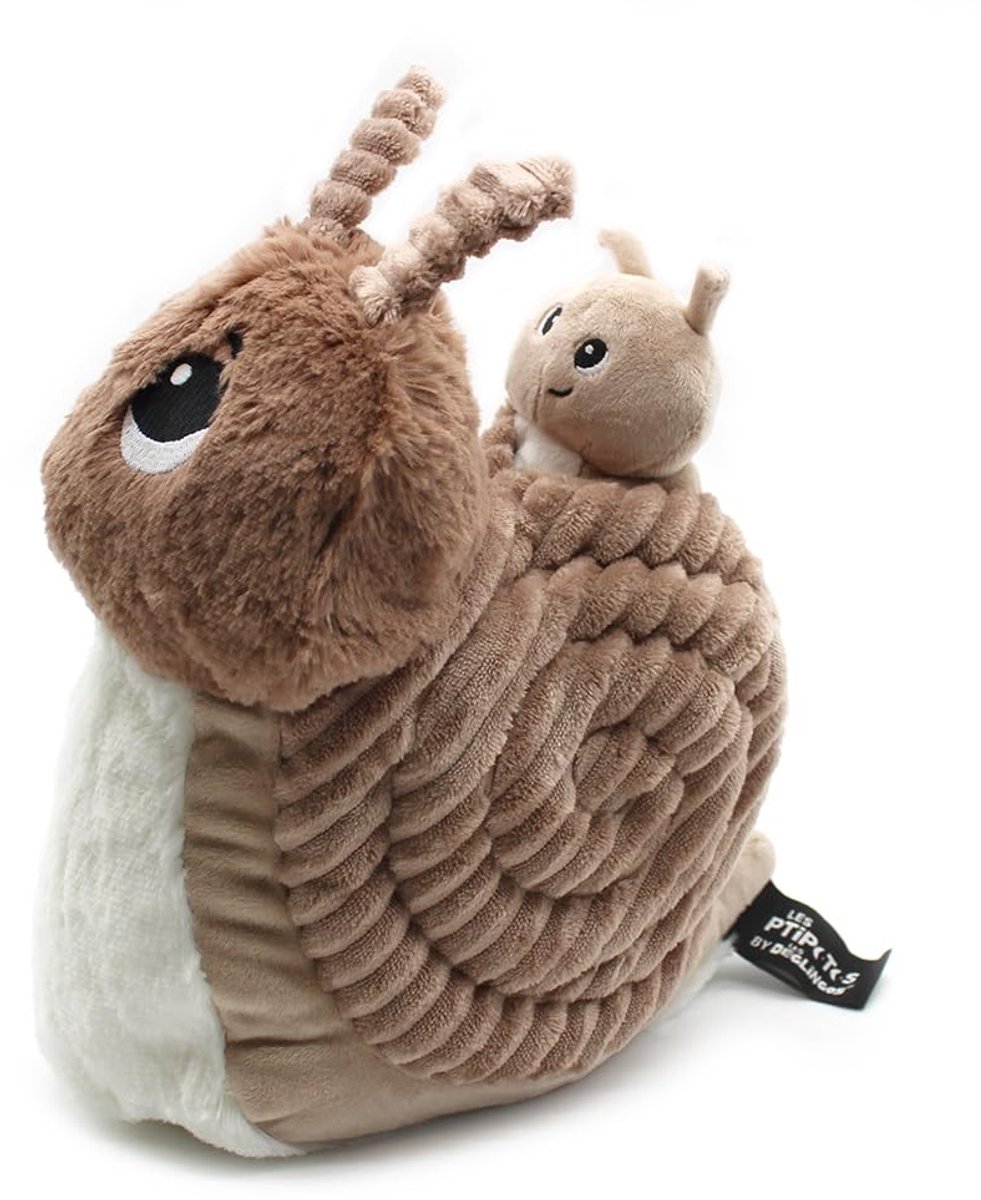 Elzusha - Pluche Slak met Baby - Beige - 22 cm