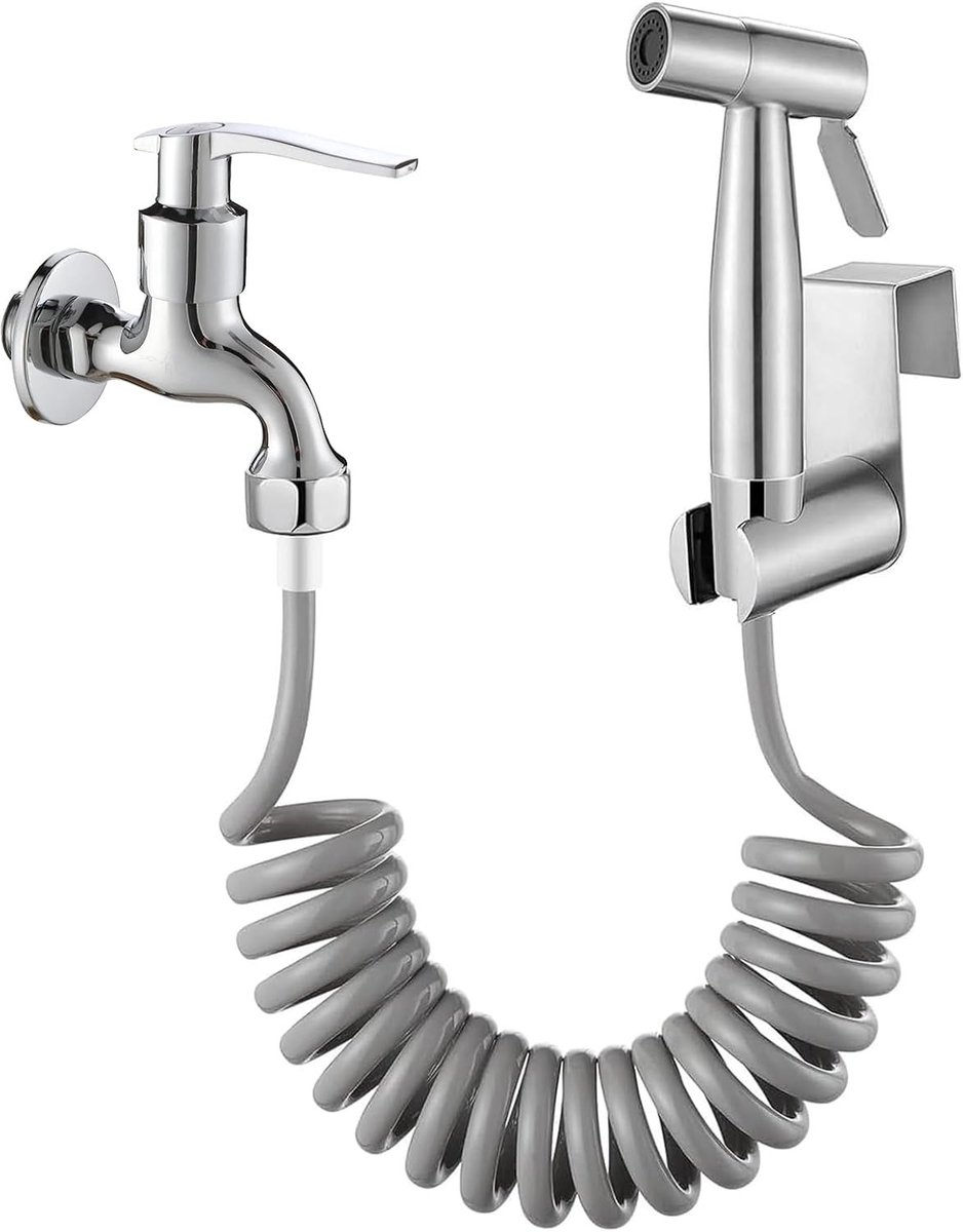 Handdouche Set voor Toilet met 2m Rvs Slang - Draagbare Bidet Oplossing voor Hygiëne en Comfort
