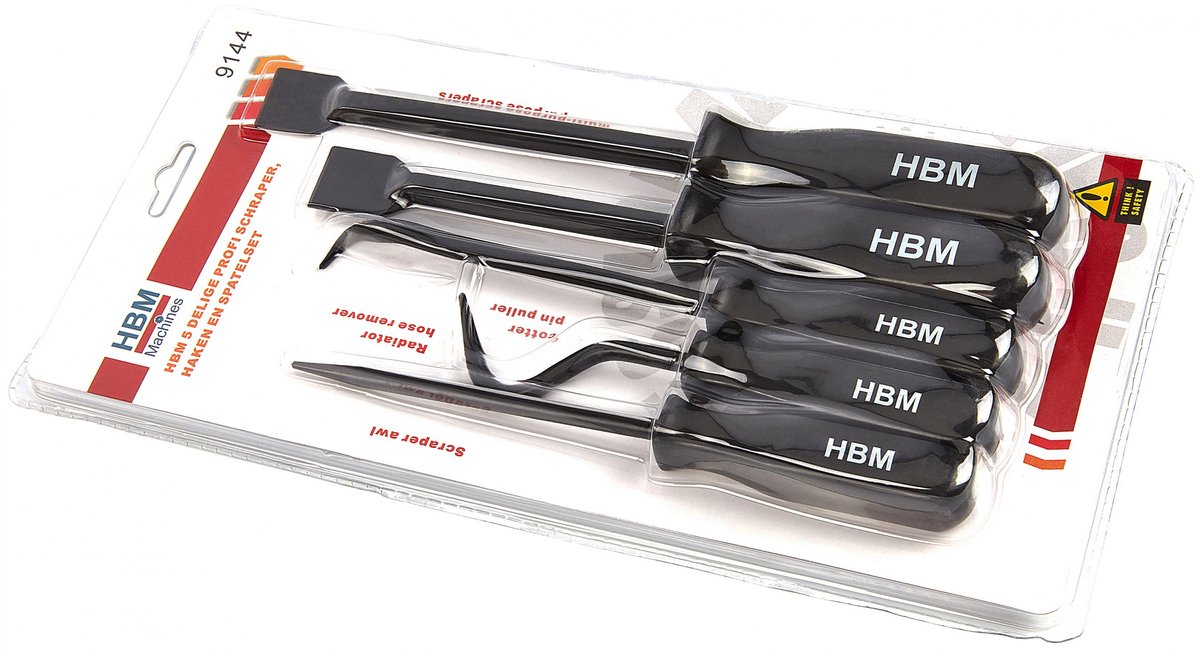 HBM 5-delige Profi Pakkingschraper, Haken- en Spatelset