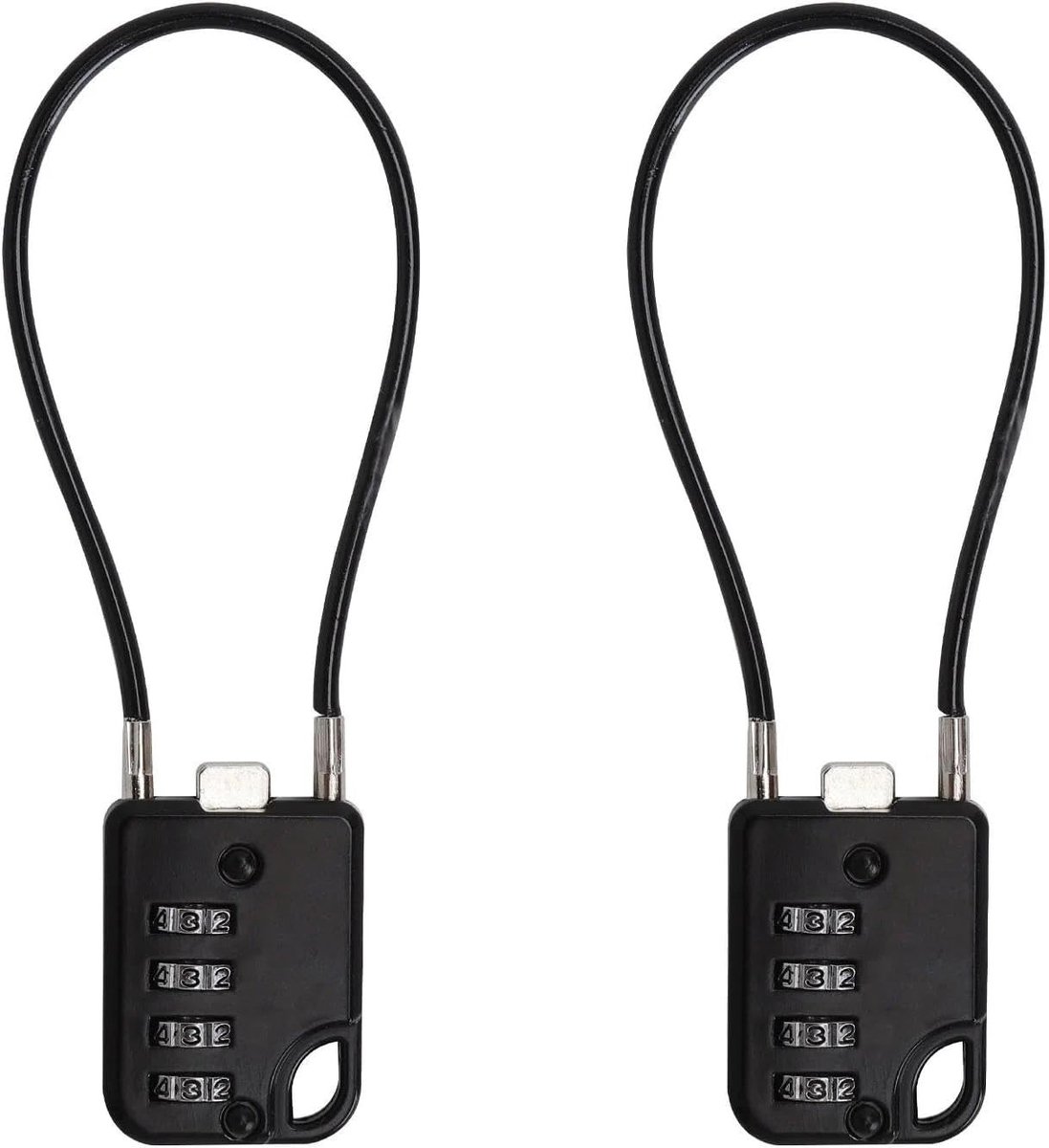 4 Digit Combinatielock met Kabel en 20cm Draad - Robuuste Hangslot voor Reisbagage, Rugzak en Scooter Veiligheid