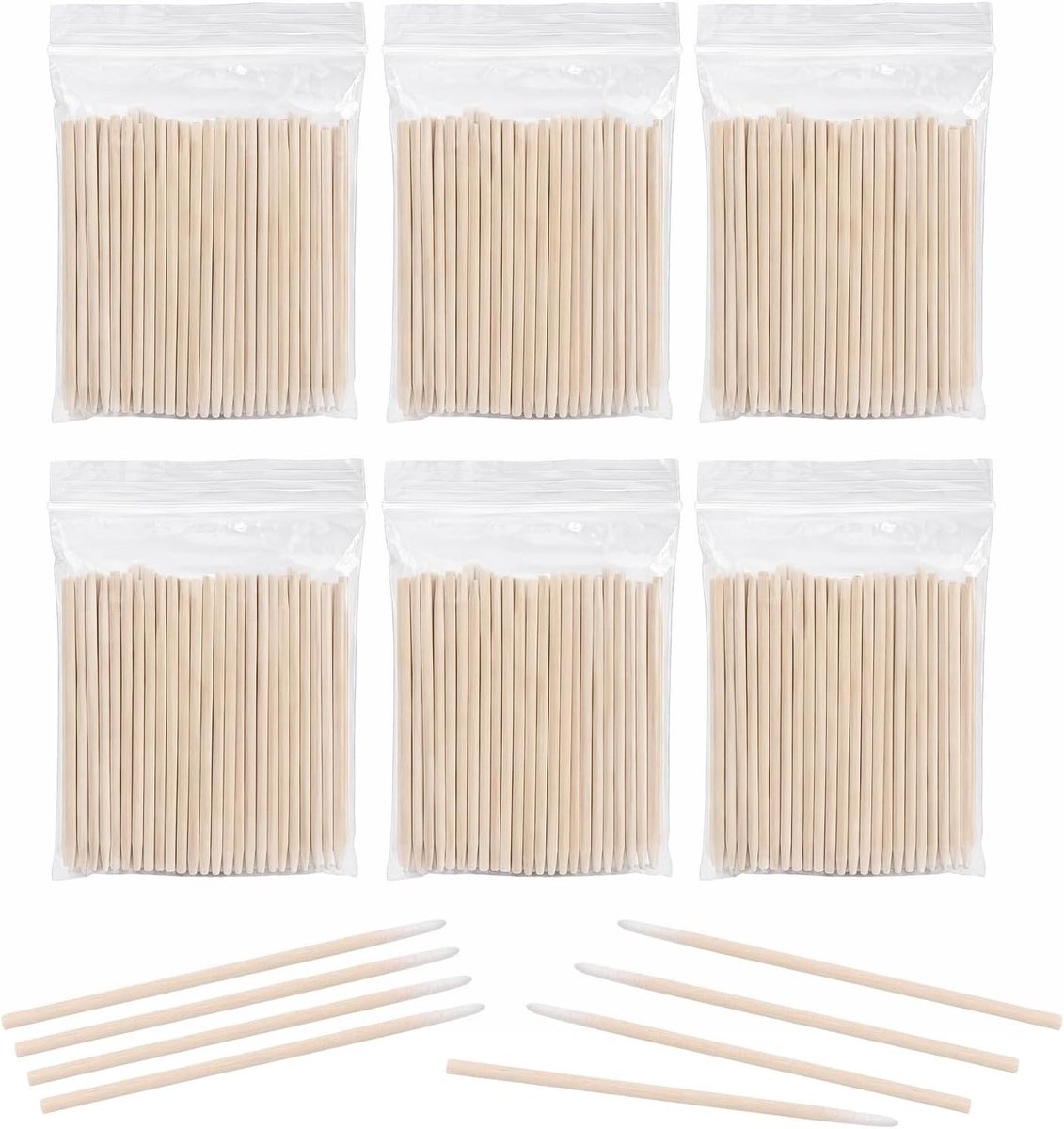 Houten Wattenstaafjes van 7 cm - 600 Stuks voor Make-up, Schoonmaak en Creatieve Projecten