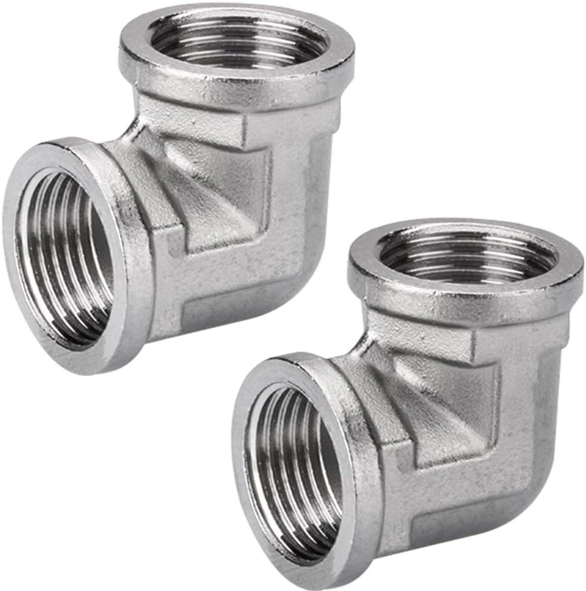 2 pieces stainless steel 1/2 inch angle, 1/2 inch angle 90 degree connector, 1/2 inch IG/IG pipe angle arc, corner - ShopVlot