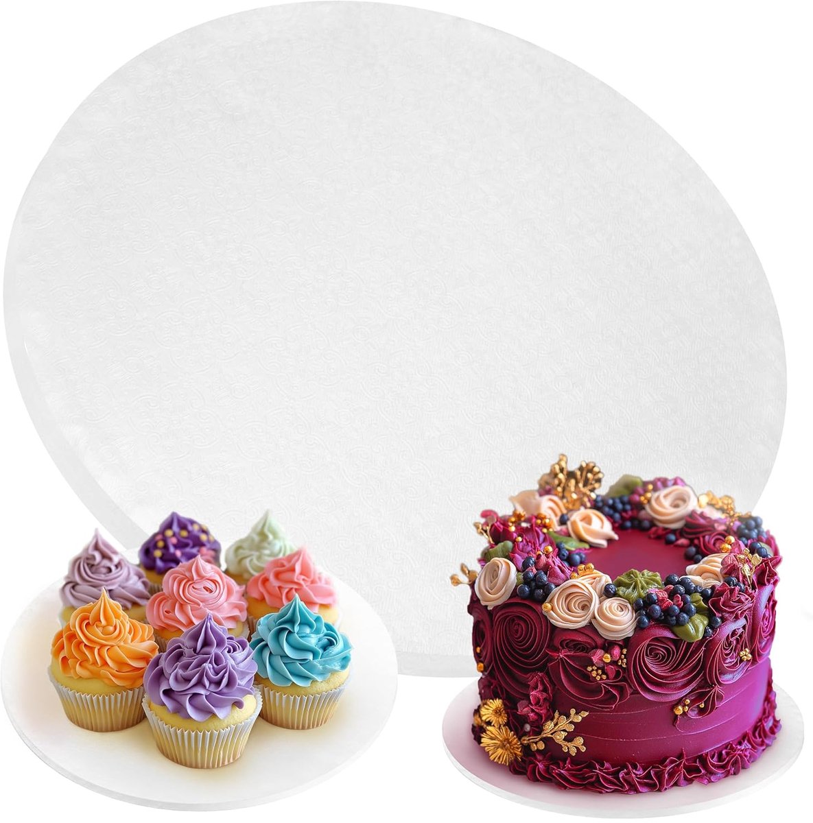 Cakeboard 25cm - Rond - Wit Karton - Stevige Basis voor Laagjes Taarten - ShopVlot