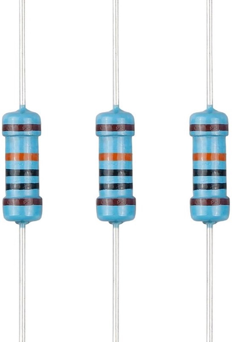 Vaste weerstand - Metaalfilmcomponent - Voor elektronische experimenten - 1% tolerantie - 100 stuks - Niet van toepassing