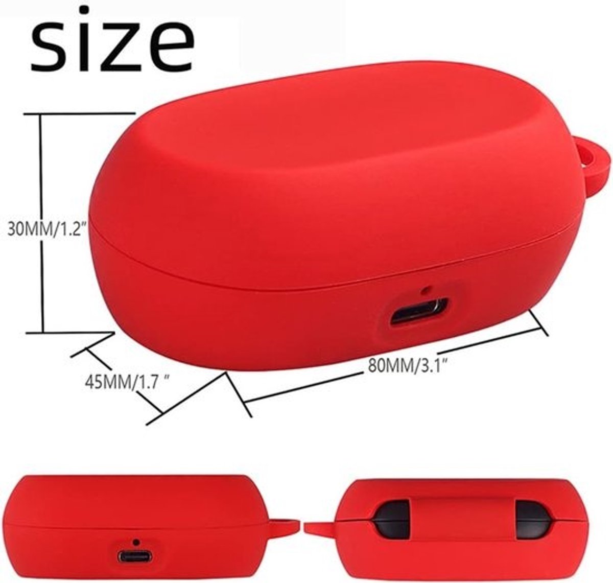 Beschermhoes voor oortjes - Cover voor oplaadcase - Voor dagelijkse bescherming - Stof- en schokbestendig - 7 x 2.8 x 5 cm - Geel