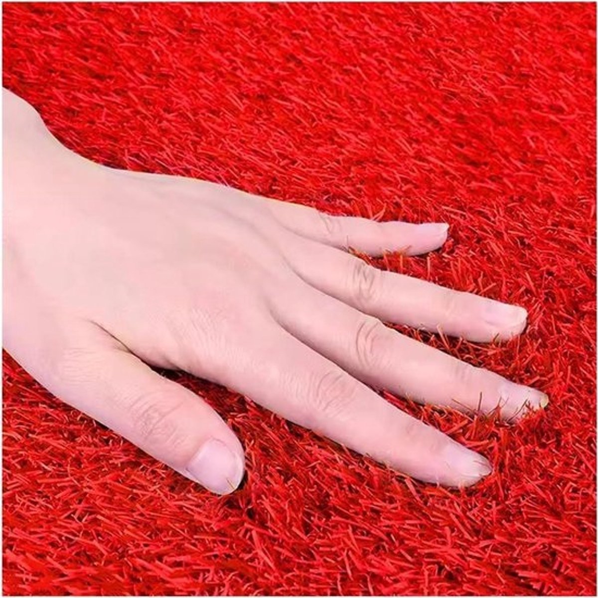 Kunstgrasmat - Nepgrastapijt - Buitendecoratie - Met drainagegaten - 472 x 197 inch - Rood