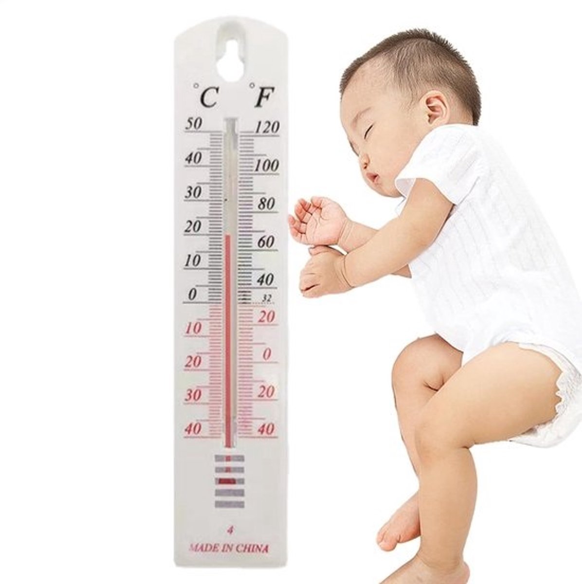 Temperatuurmeter - Voor binnen en buiten - Temperatuur meten - Breed meetbereik - 218 x 46 cm