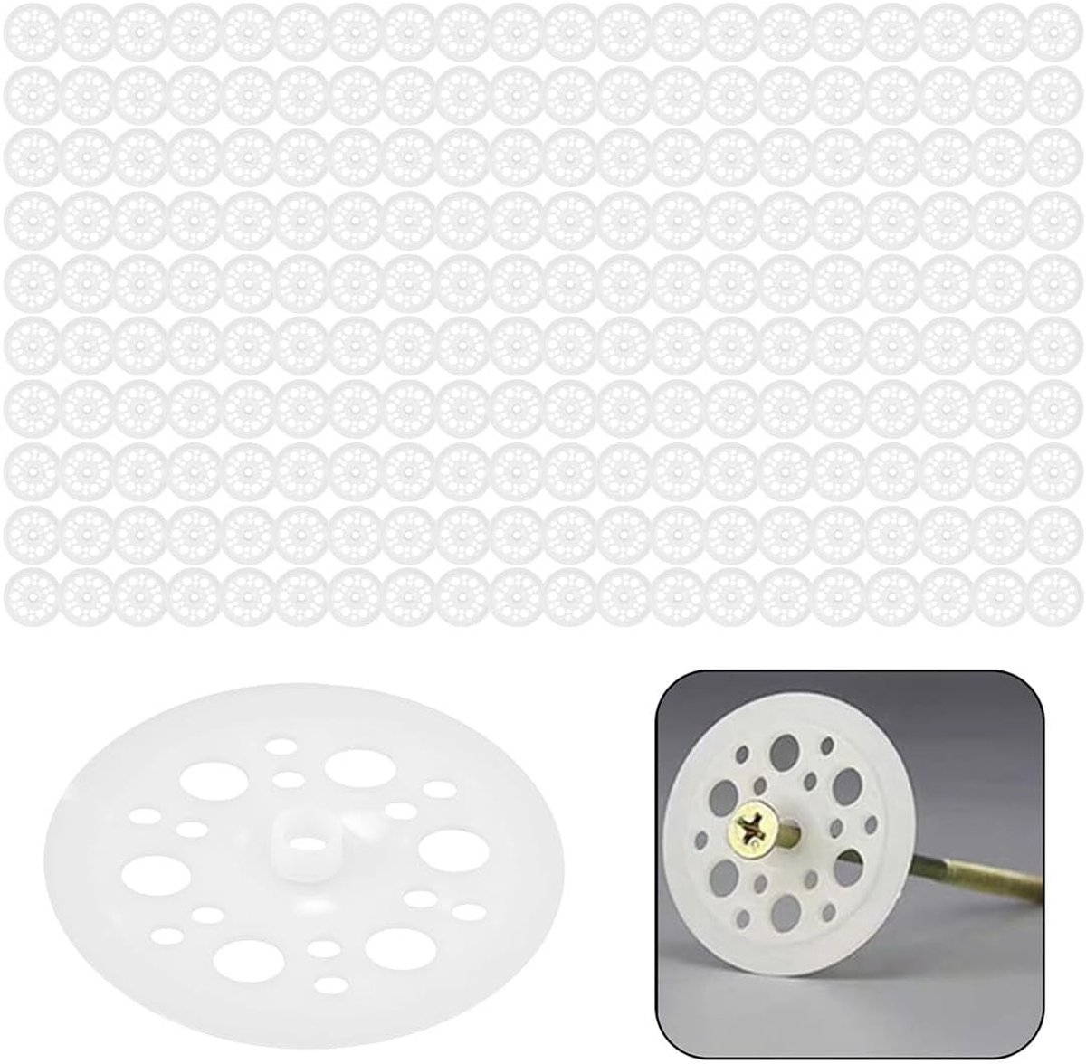 200 Stuks 46mm Wasmachine Plastic Ondersteuningsschijven, Isolatieplaten en Schuimplaten voor Efficiënte Bevestiging en Isolatie