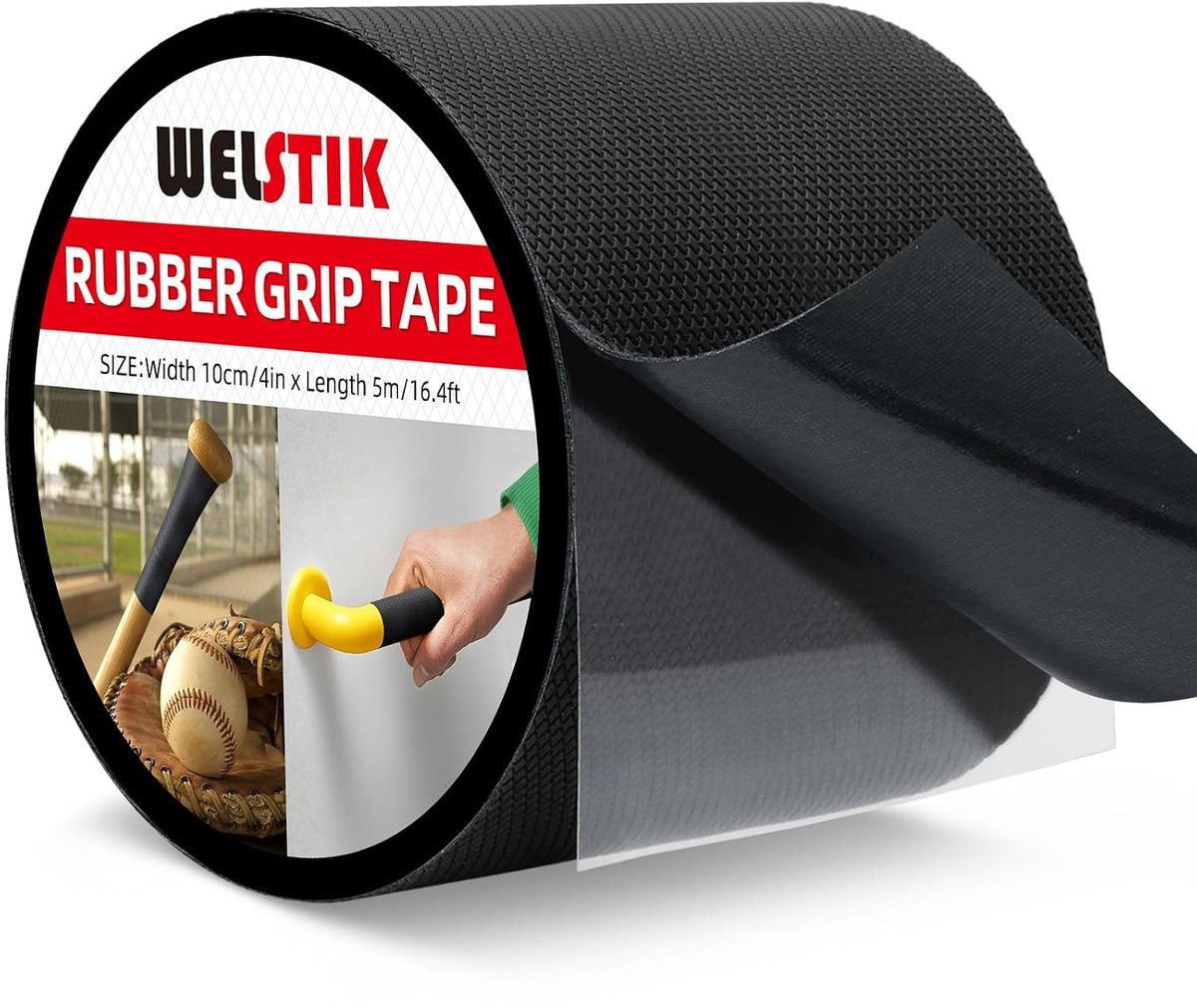 Rubber Grip Strap - Ultra Sterke Waterdichte Anti-Slip Tape met Textuur voor DIY Gereedschap en Gadgets (Zwart, 10cm x 5m) - Perfect voor Klussen en Creatieve Projecten
