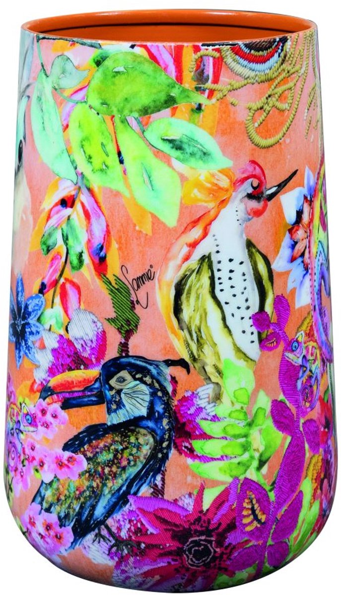 TS Collection - Vaas Designed by Lammie - Tropical twist - 13x20 - Metaal & Epoxy - Exclusieve woonitems voor binnen - Handgemaakt - Unieke print - Designed by Lammie