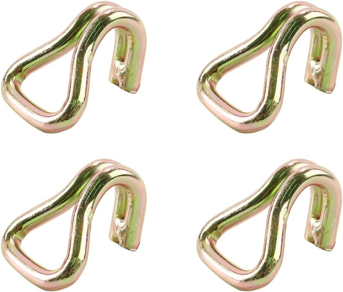 4pcs Heavy Duty Ratchet Double J Hook Replacement for Tie Down Belt and Hanger 1 inch Lashing Belt Car Truck Trailer - ShopVlot
