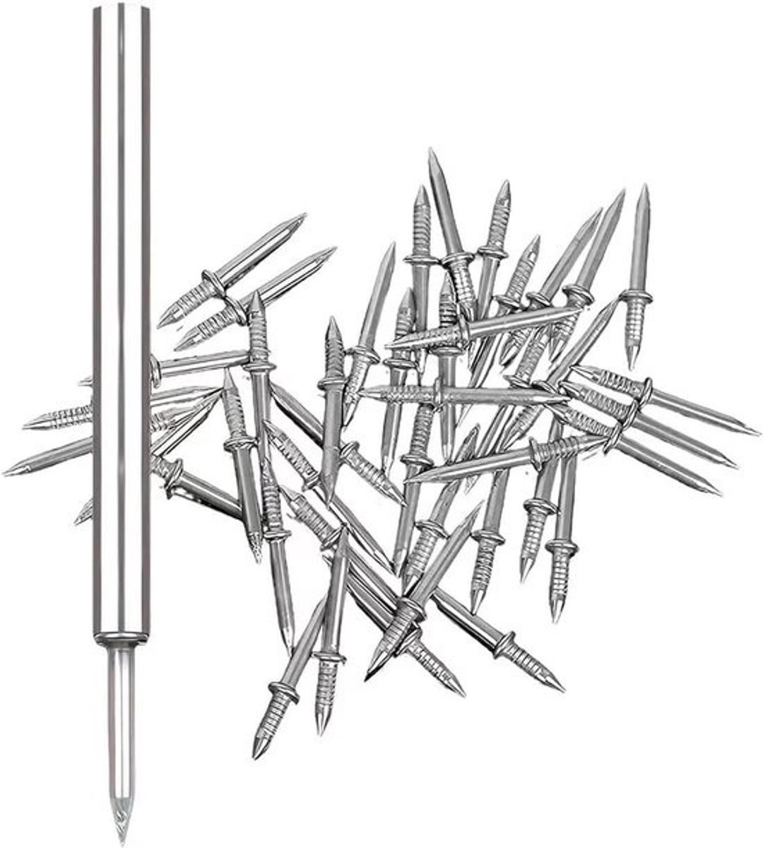 Betonspijkers - Nagels met dubbele kop - Voor het bevestigen van plinten - Stevig hulpgereedschap - 2,8 cm nagel