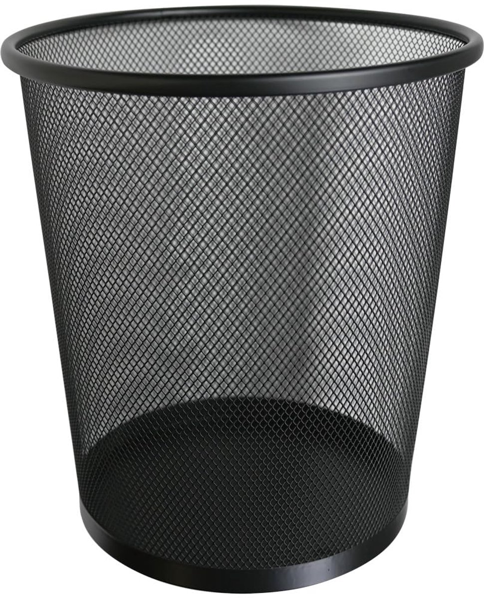 Ram® Ronde afvalemmer van mesh voor badkamer, keuken, kantoor, slaapkamer, studenten, zwart, 20 liter - ShopVlot