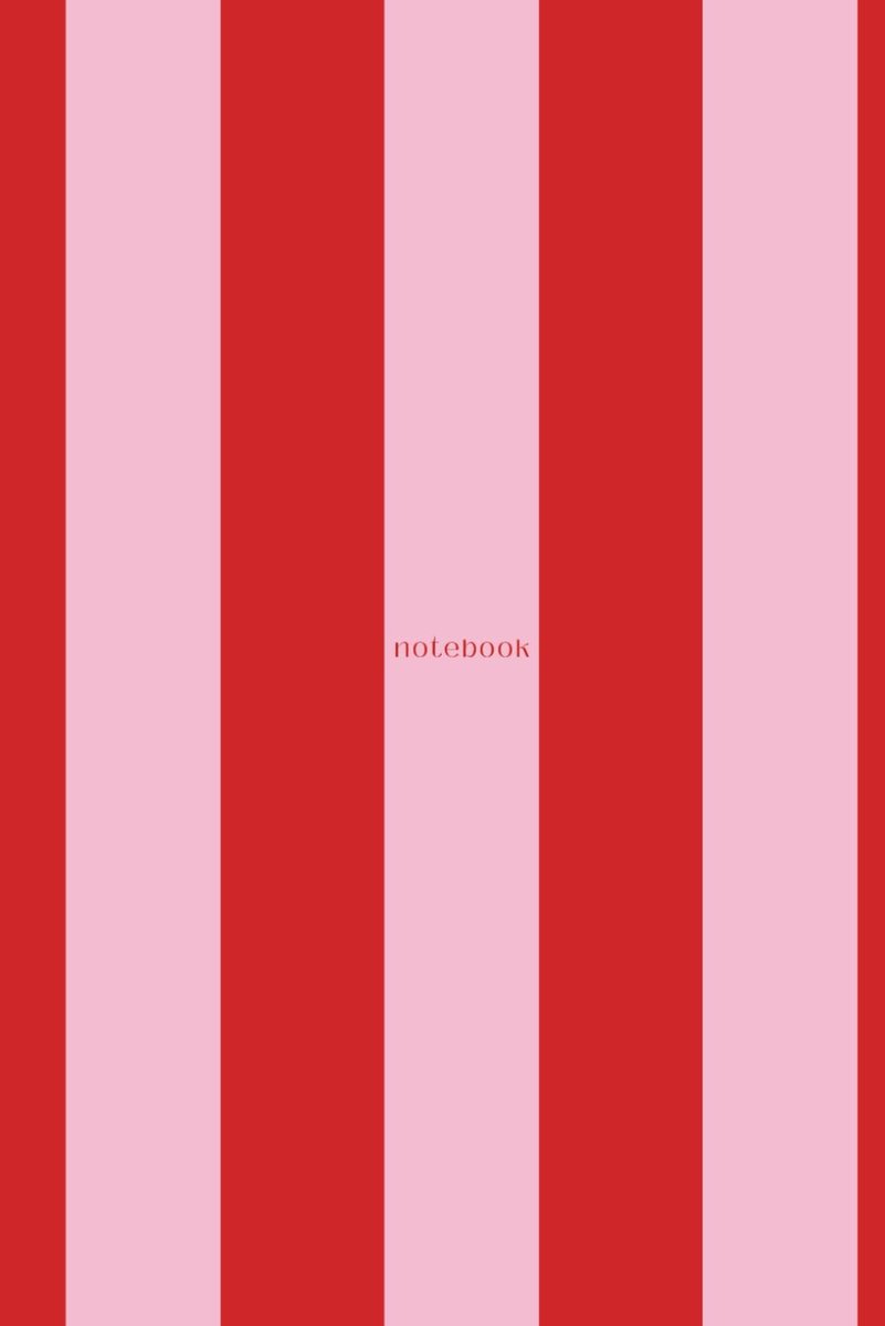 Notitieboekje 100 Lijnen - Aesthetic Roze & Rode Strepen - Minimalistisch Design - Perfect voor School en Organisatie - ShopVlot
