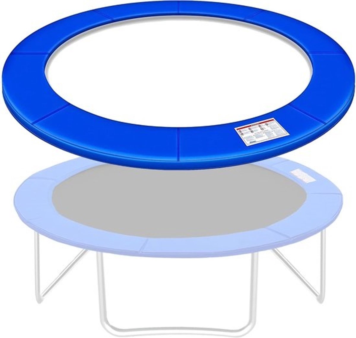 Trampoline-randafdekking - Veiligheidspad - voor veermatten - Veilig springplezier - UV-bestendig - waterdicht PVC - 30 cm breed - 15 mm dik - Blauw