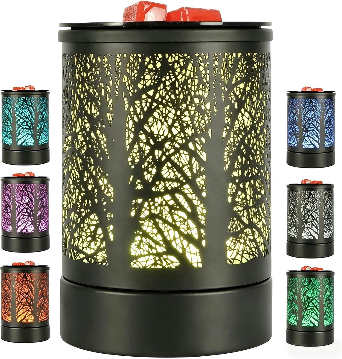 SnelShoppen - Elektrische Geurlamp Waxsmeltbrander met 7 Kleurverloop, Aromadiffuser voor Etherische Oliën en Waskubussen, Ideaal voor Thuis, Ontspann