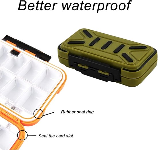 Waterdichte Opbergdoos voor Visspullen, Visaccessoires en Hengelsport, Met Verstelbare Compartimenten en Geschikt als Cadeau voor Vissers — afbeelding 2
