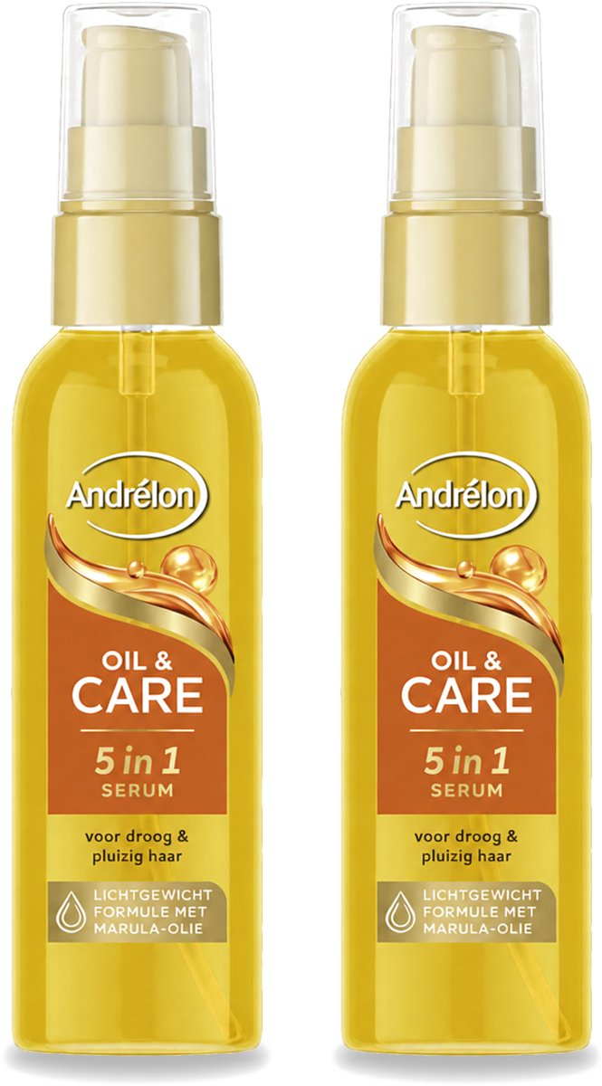 2 x Andrélon – Haarserum – Oil & Care – 75 ml - Voordeelverpakking - 2 stuks