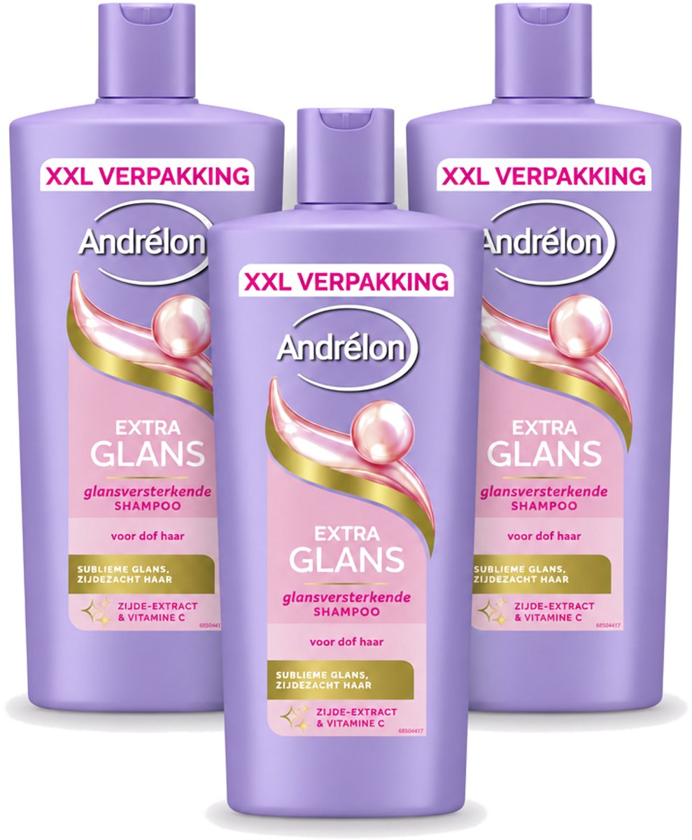 3 x Andrélon – Shampoo – Extra Glans – 685 ml - Voordeelverpakking - 3 stuks