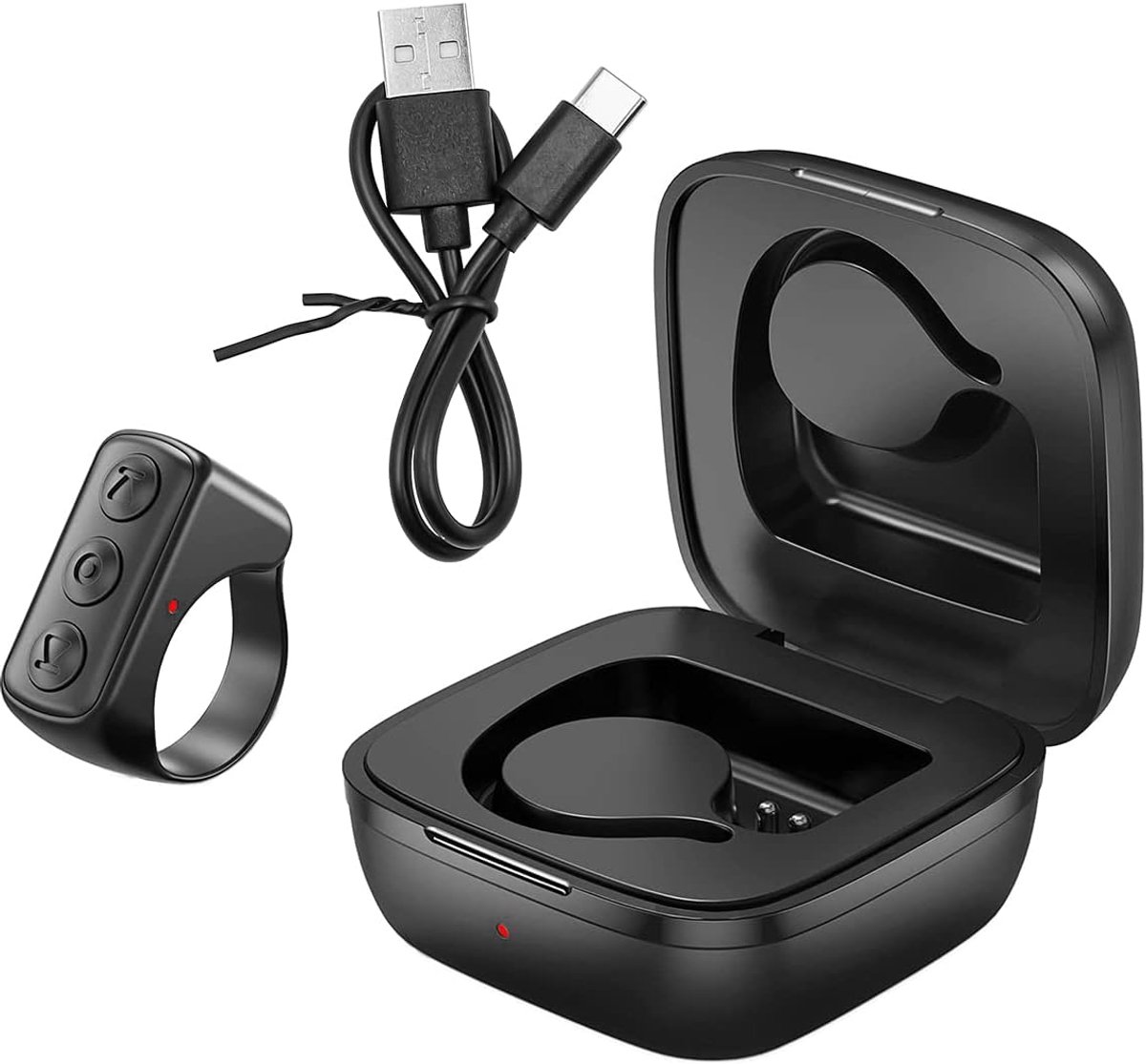 Bluetooth pagina-omdraaier - zwart - met oplaadcase - voor iOS/Android - ShopVlot