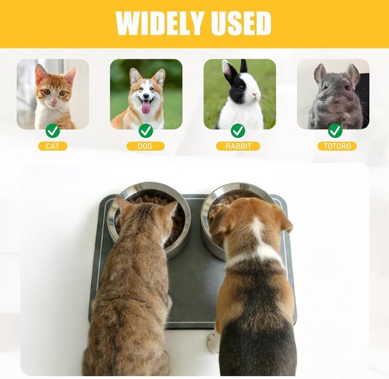 Set van 2 Voedingsmatten voor Honden en Katten, Waterdichte en Antislip Pet Mat, Ideaal voor Eten en Drinken, 30 × 40 cm — afbeelding 2