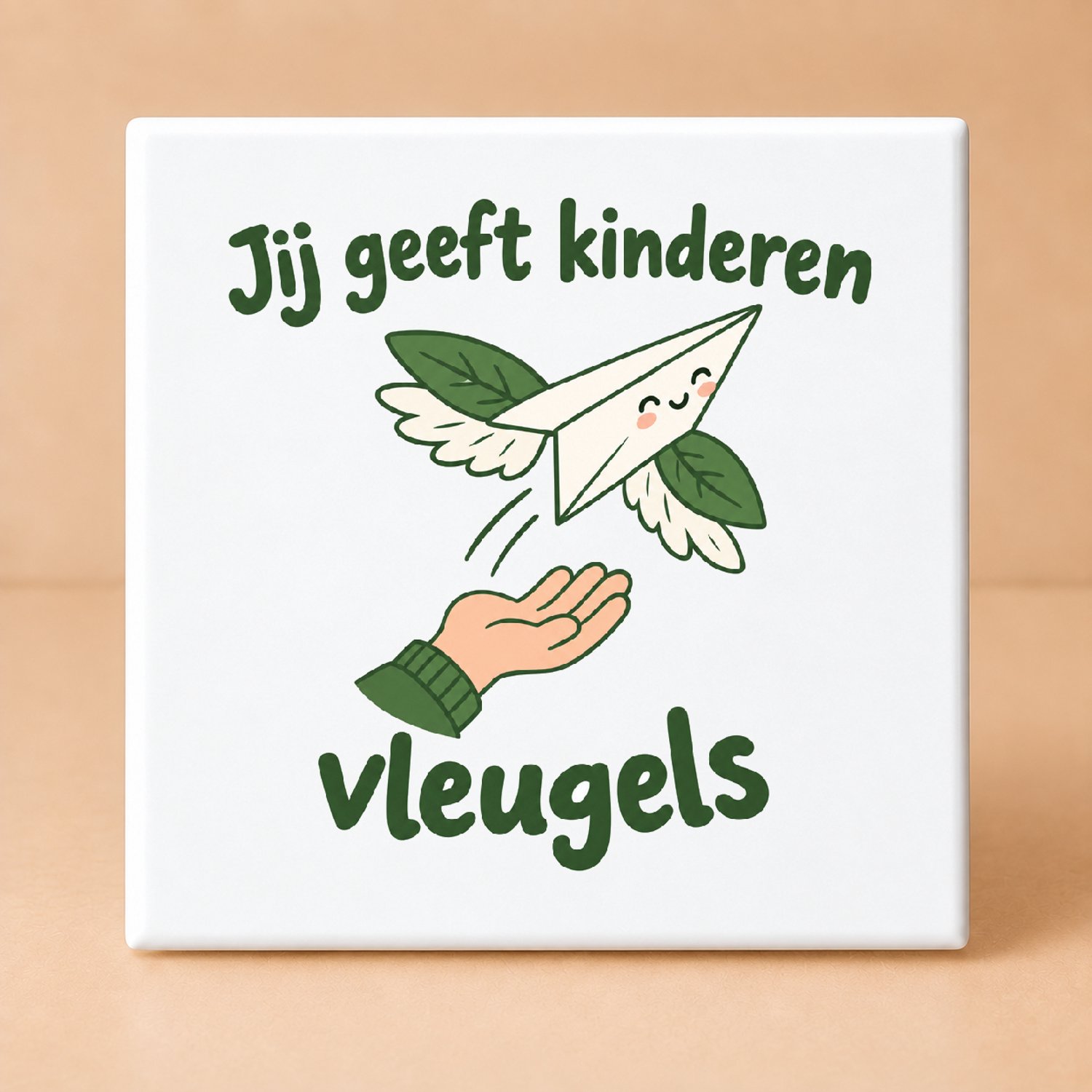 Bedruk King Schattige Dag van de Leraar Bedanktegel – Kawaii Motivatie Tegel voor Onderwijs en Leerkrachten - 15 x 15 cm Wit
