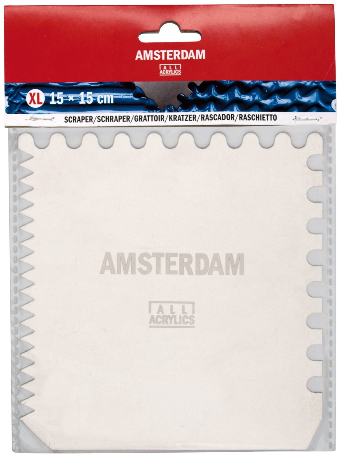 Stalen Schraper 15x15 cm voor Structuren en Patronen in Schilderkunst