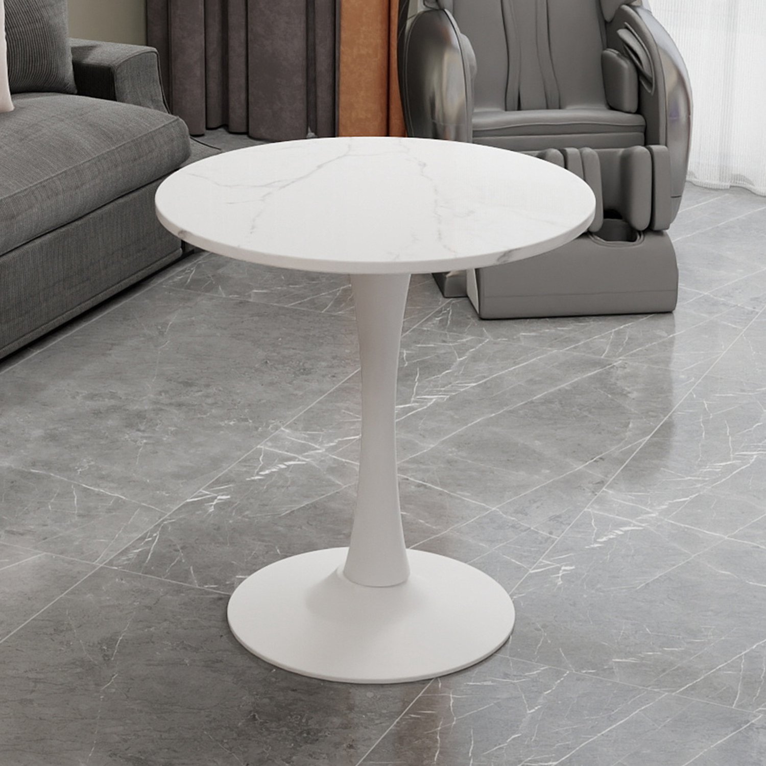 CHICFURN Eettafel - 2 personen - multifunctioneel - rond - wit