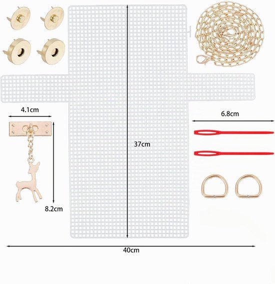 Set van 8 Haaknaalden met Plastic Net, Ritsen en Accessoires voor Haken en Breien — afbeelding 5