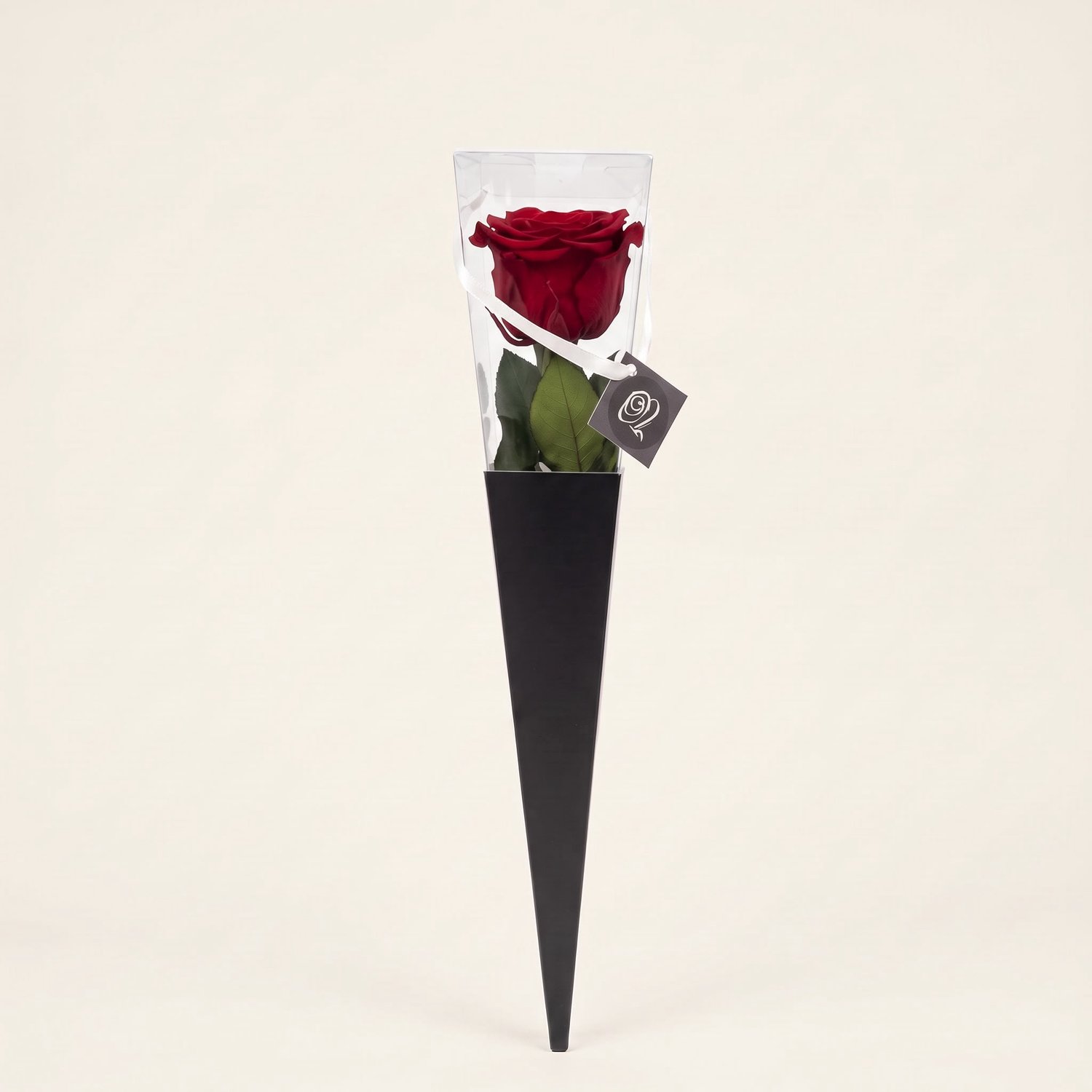 Charle Roses Icon - Echte houdbare roos met steel - 50 cm - Red Velvet rood - in cadeauverpakking