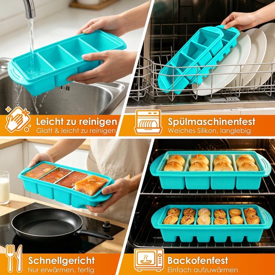Souper Cubes Siliconen Vriesvormen met Deksel 250 ml + 125 ml — afbeelding 3