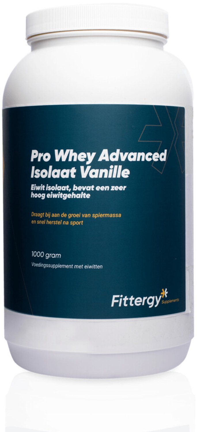 Fittergy Supplements - Pro Whey Advanced Isolate Vanille - 2 x 1000 gr - Voordeelverpakking
