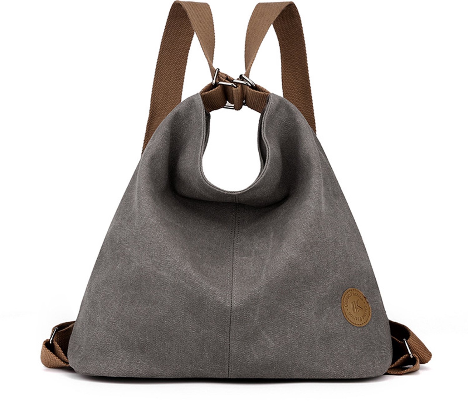 Dames Canvas Schoudertas – 2-in-1-ontwerp, Kan Worden Omgevormd Tot een Rugzak, Ruime Inhoud – Multifunctionele Laptoptas – Geschikt voor Dagelijks Gebruik, Reizen en Winkelen