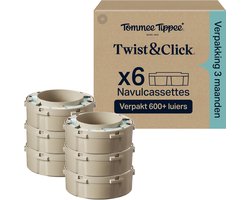 Tommee Tippee Twist&Click origineel luieremmer navullingen - 6 st x 10,5m navulcassettes- kleuren kunnen afwijken