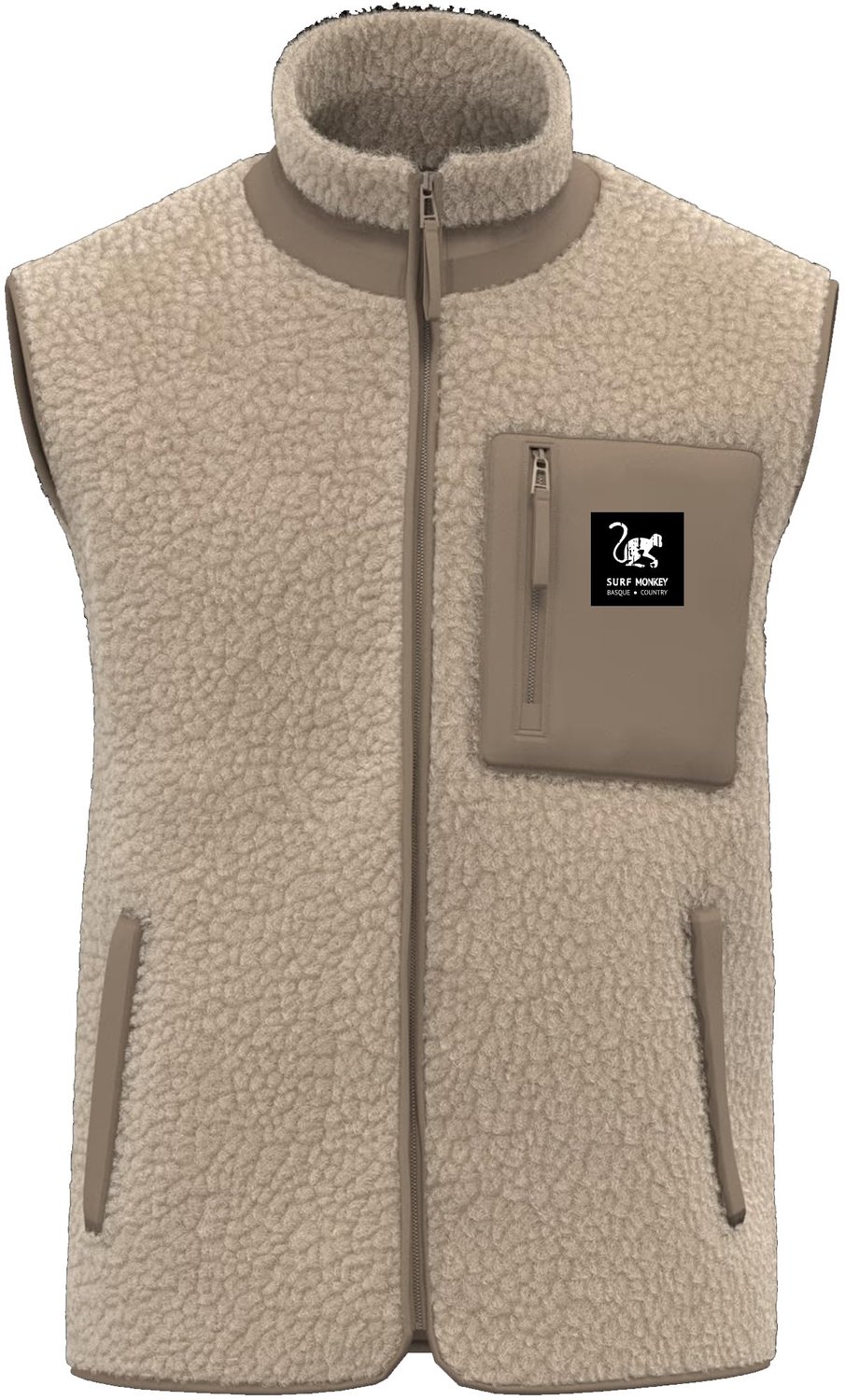 Sherpa Vest - Surf - Unisex - Warm, Zacht en Mouwloos - (Beige S)