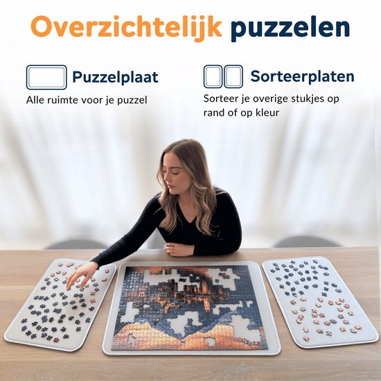 PuzzlePro Puzzelkoffer (Comfort) - 1000 stukjes - 73x53cm - Puzzelmap - Puzzelkoffer - Puzzeltafel - Portapuzzle - Puzzelbord - Puzzelmat - Puzzelplaat - Puzzelplank — cadeau in Spellen & Speelgoed - foto 4