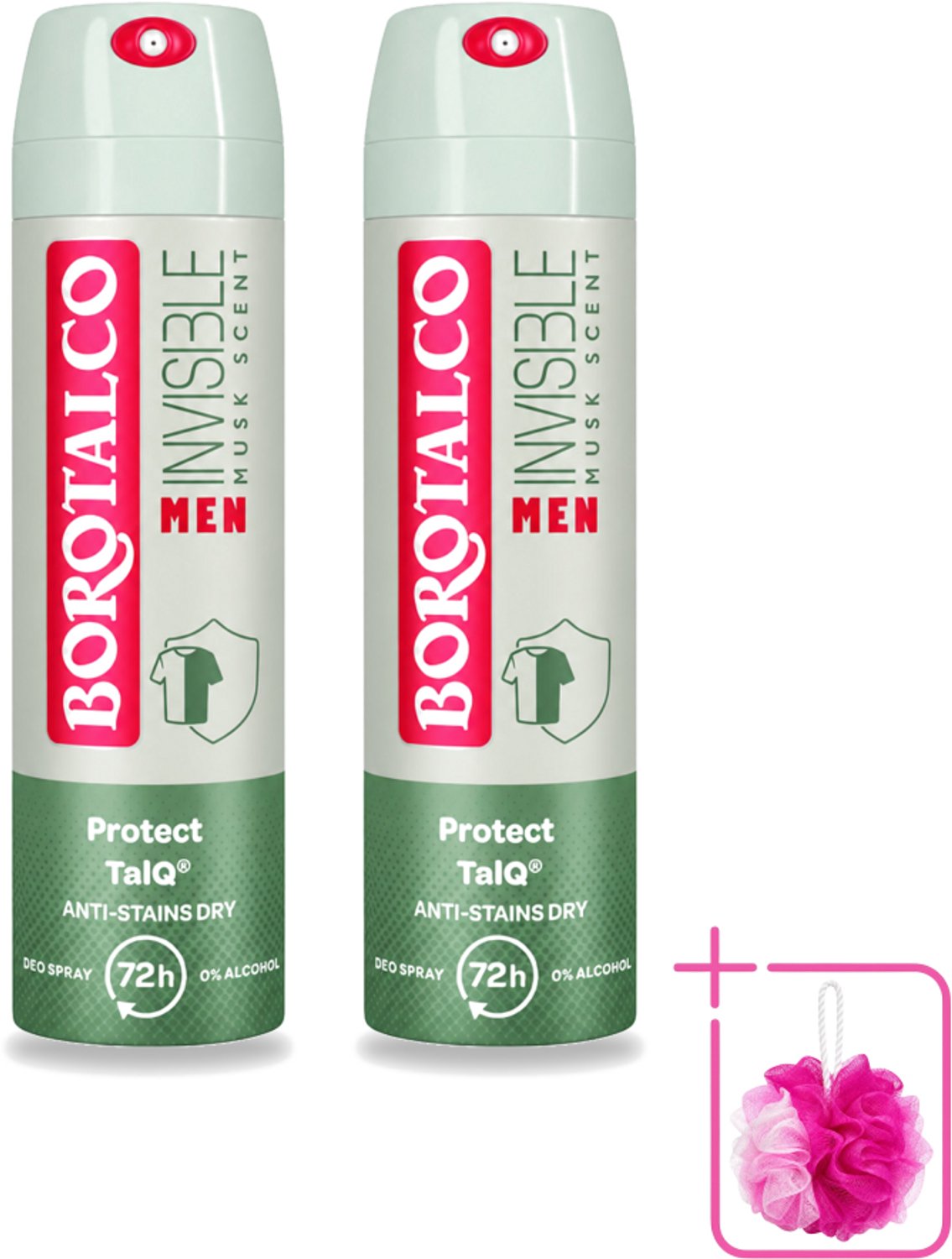 2 x Borotalco – Deodorant Spray – Men Musk Geur – 150 ml - Bulkverpakking - Deodorant spray - Douchemop - Mannelijke geur