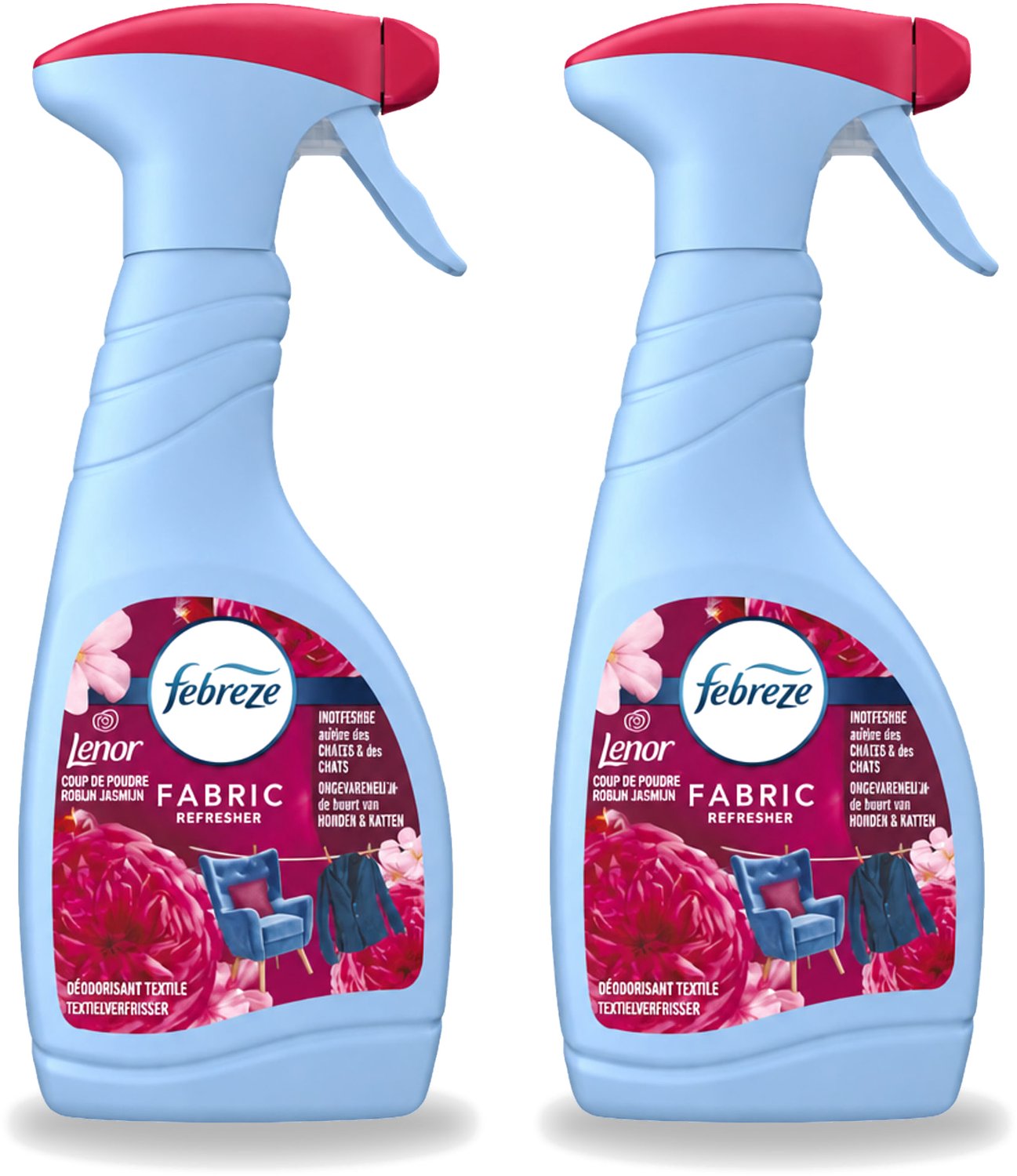 2 x Febreze – Textielspray – Robijn Jasmijn – 500 ml - Voordeelverpakking - 2 stuks