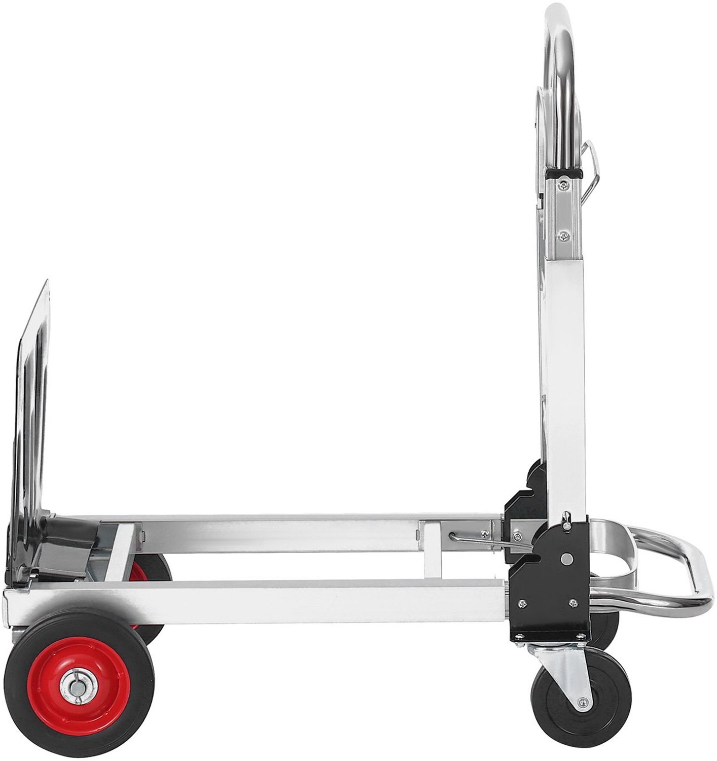 Aluminium steekwagen- 2-in-1- draagvermogen 181-4 kg- zware industriële- ombouwbare- opvouwbare steekwagen en transportkar- multifunctionele wagen die kan worden omgebouwd van steekwagen naar platformwagen met rubberen wielen.
