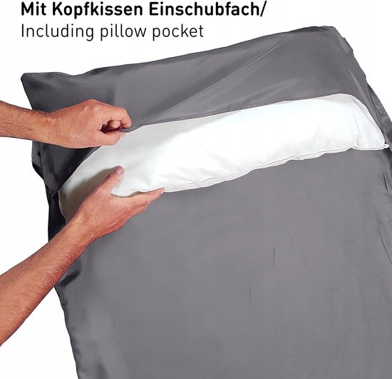 Ultralichte Microvezel Slaapzak 220x90cm Grijs - Compact & Ademend — afbeelding 3