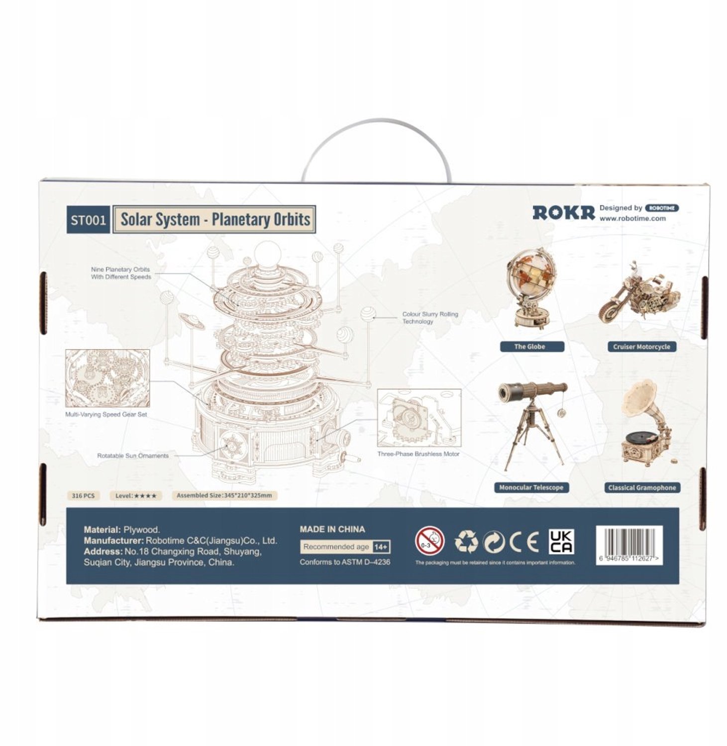 Robotime 3D Houten Puzzel: Interactief Planetarium met LED