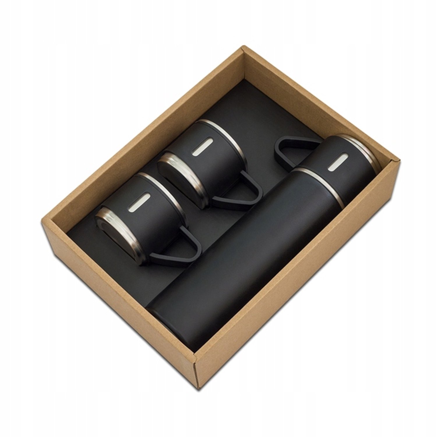 Attu Thermos met Bekers 500 ml - Zwart