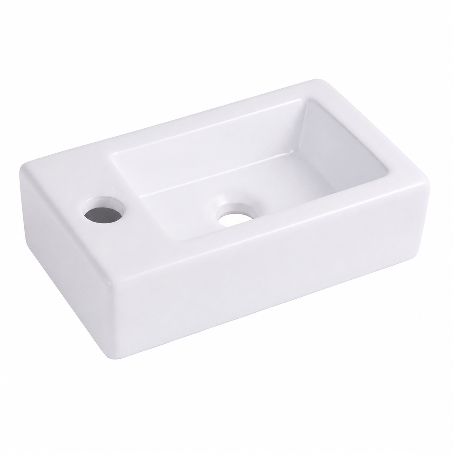 Wastafel - met kraangat - 37x10x18 cm - wit