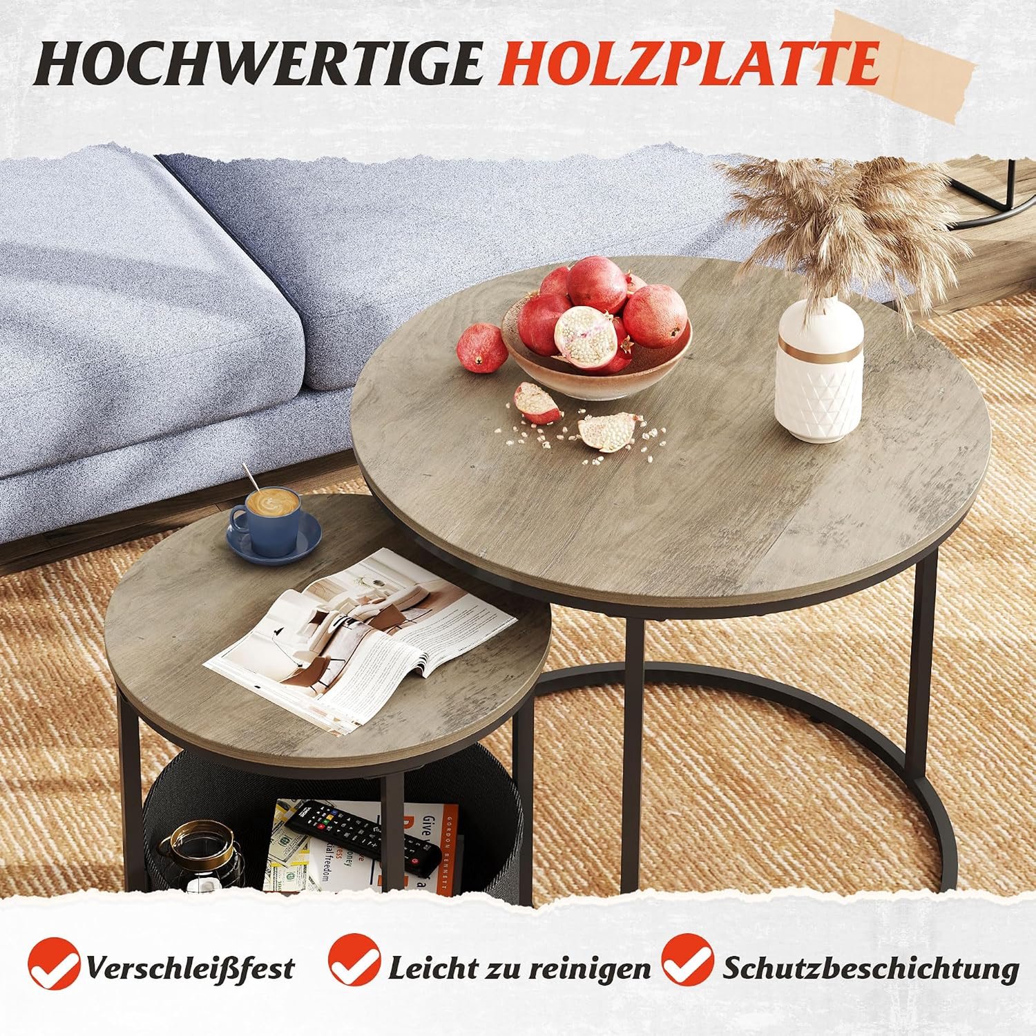 Salontafel Grijs - Modern Design - Premium Salontafel voor Woonkamer en Slaapkamer - Duurzaam en Stijlvol